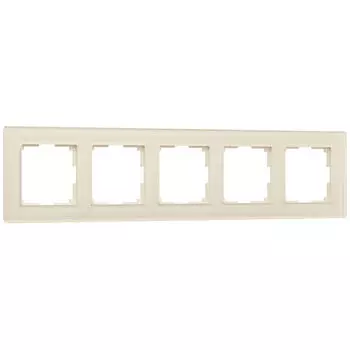 Рамка Werkel W0051141/ Рамка на 5 постов Favorit (молочный, стекло)