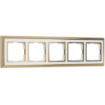 Рамка Werkel W0051329/ Рамка на 5 постов Palacio (золото/белый)