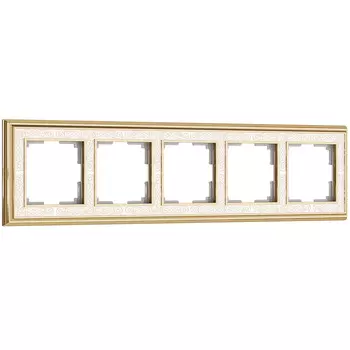 Рамка Werkel W0051429/ Рамка на 5 постов Palacio Gracia (золото/белый)