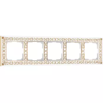 Рамка Werkel W0051523/ Рамка на 5 постов Antik (белое золото)