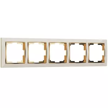 Рамка Werkel W0051932/ Рамка на 5 постов Snabb (слоновая кость/золото)