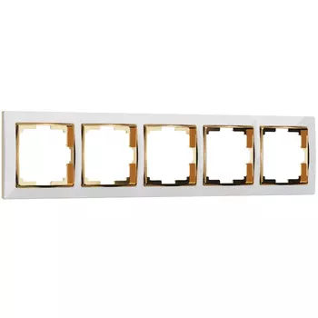 Рамка Werkel W0051933/ Рамка на 5 постов Snabb (белый/золото)