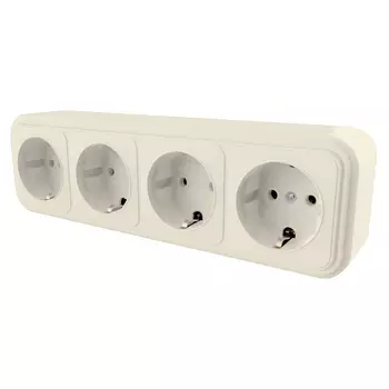 Розетка 4-местная с/з Stekker Брест 49052