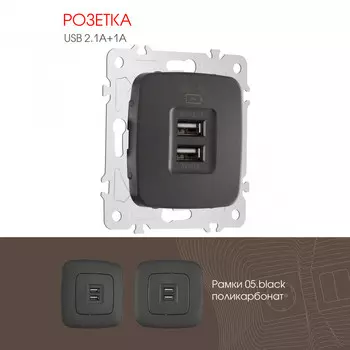 Розетка Arte Milano Am-205 205.46-1.black