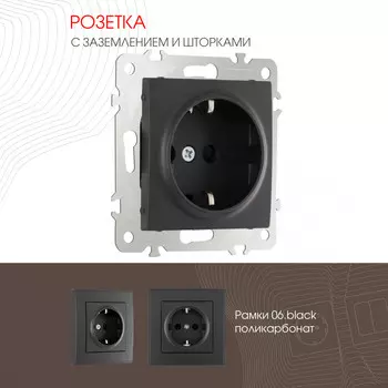 Розетка Arte Milano Am-206 206.40-1.black