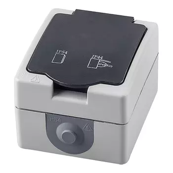 Розетка 1-местная с крышкой Stekker PST16 32755