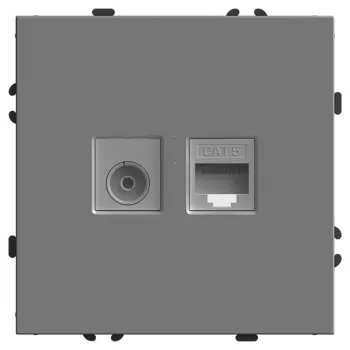 Розетка TV + компьютерная RJ-45 (механизм) Stekker Эмили 49950