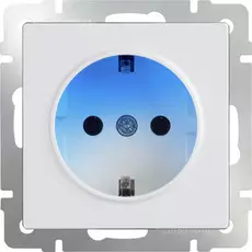 Розетка Werkel Белый WL01-10-03/ Розетка с подсветкой (белая)