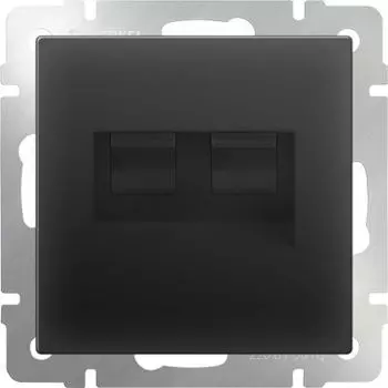 Розетка Werkel Черный матовый WL08-RJ11+RJ45/ Розетка телефонная RJ-11 и Еthernet RJ-45 (черный матовый)