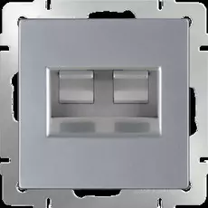 Розетка Werkel Серебряный WL06-RJ11+RJ45/ Розетка телефонная RJ-11 и Еthernet RJ-45 (серебряный)