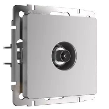 Розетка Werkel Серебряный WL06-TV-2W/ ТВ-розетка проходная (серебряный