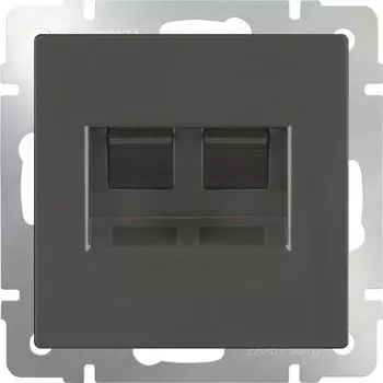 Розетка Werkel Серо-коричневый WL07-RJ45+RJ45 / Розетка двойная Ethernet RJ-45 (серо-коричневый)