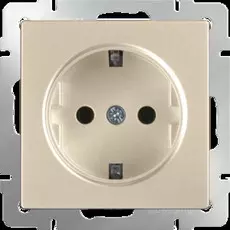 Розетка Werkel Шампань WL11-SKGS-01-IP44 / Розетка с заземлением и шторками (шампань)