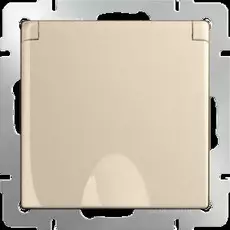 Розетка Werkel Шампань WL11-SKGSC-01-IP44 / Розетка влагозащ. с зазем. с защит. крышкой и шторками (шампань)