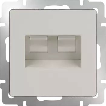 Розетка Werkel Слоновая кость WL03-RJ45+RJ45-ivory/ Розетка двойная Ethernet RJ-45 (слоновая кость)