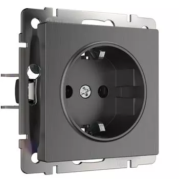 Розетка Werkel W1171104/ Розетка с заземлением и шторками (графит рифл