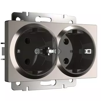 Розетка Werkel W1172002/ Розетка двойная с заземлением (глянцевый нике