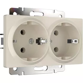 Розетка Werkel W1172062/ Розетка двойная с заземлением (айвори матовый