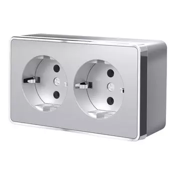Розетка Werkel W5072106/ Розетка двойная с заземлением Gallant (серебр