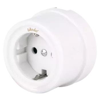 Розетка Werkel W5671101/ Розетка с заземлением и шторками (белый) Ретр