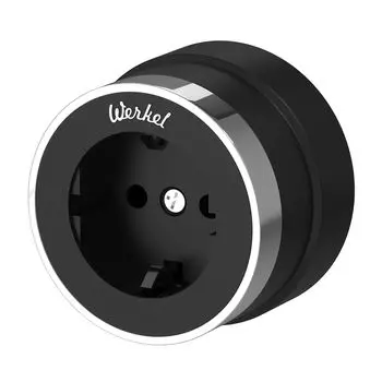 Розетка Werkel W5871051/ Розетка с заземлением Vintage (черный матовый