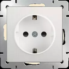 Розетка Werkel WL13-SKG-01-IP20 / Розетка с заземлением (перламутровый рифленый)