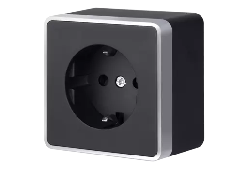 Розетка Werkel WL15-02-01/ Розетка с заземлением Gallant (черный с серебром)