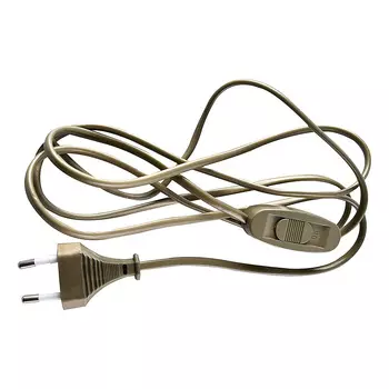 Сетевой шнур с выключателем, 230V 1,9м золото Feron KF-HK-1-2 51039