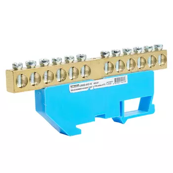 Шина N на изоляторе 8*12 на DIN-рейку 12 выводов Stekker LD555-812-12