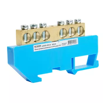 Шина N на изоляторе 8*12 на DIN-рейку 6 выводов Stekker LD555-812-6 49