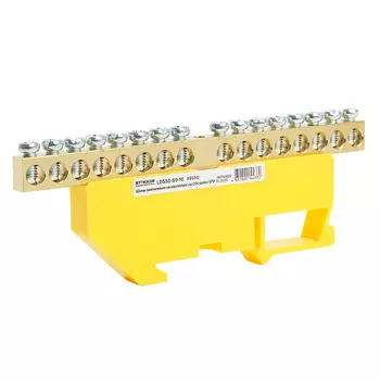 Шина PE на изоляторе 6*9 на DIN-рейку 16 выводов Stekker LD555-69-16 4