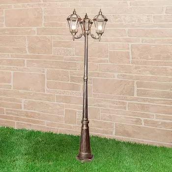 Столб фонарный уличный Elektrostandart Capella Capella F/3 черное золо