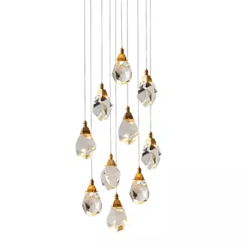 Светильник подвесной Delight Collection Crystal rock II 9701P/10R bras