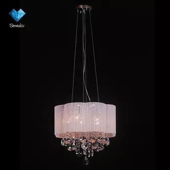 Светильник подвесной Eurosvet 10028, 10029,10030,10031 10028/5 хром/прозрачный хрусталь Strotski