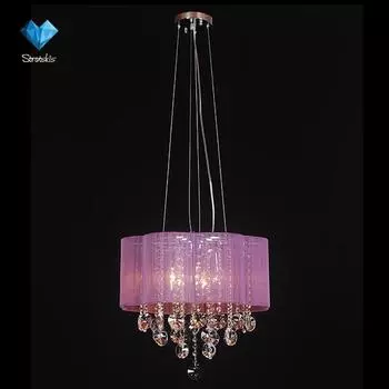 Светильник подвесной Eurosvet 10028, 10029,10030,10031 10029/5 хром/прозрачный хрусталь Strotski