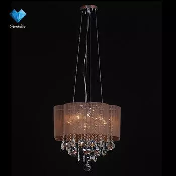 Светильник подвесной Eurosvet 10028, 10029,10030,10031 10030/5 хром/прозрачный хрусталь Strotski