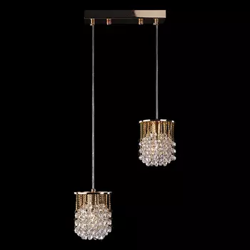 Светильник подвесной Eurosvet 3121 3121/2 золото/прозрачный хрусталь Strotski