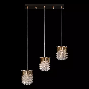 Светильник подвесной Eurosvet 3121 3121/3 золото/прозрачный хрусталь Strotski