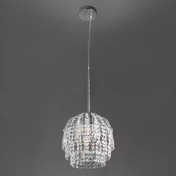 Светильник подвесной Eurosvet Oliver 10091/1 хром/прозрачный хрусталь Strotski