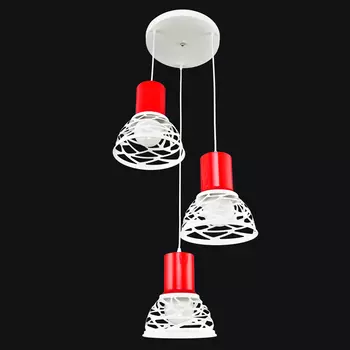 Светильник подвесной Максисвет 2-4980-3-WH+RED E27