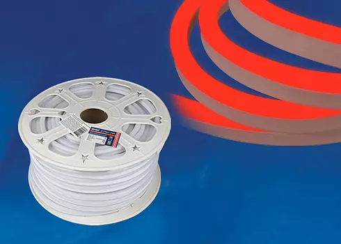 Светодиодный шнур Uniel ULS-N21-2835-120LED/m-8mm-IP67-220V-8W/m-50M-R