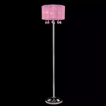 Торшер Eurosvet 3155,3255 3155/3F хром/розовый хрусталь Strotski