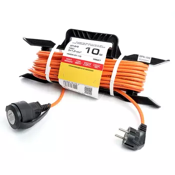 Удлинитель-шнур на рамке 1-местный с/з 3*1,0мм2, 10м, Stekker Home 396