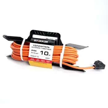 Удлинитель-шнур на рамке 1-местный с/з 3*1,5мм2, 10м, Stekker Home 396