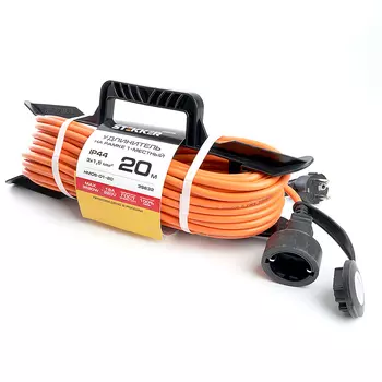 Удлинитель-шнур на рамке 1-местный с/з 3*1,5мм2, 20м, Stekker Home 396