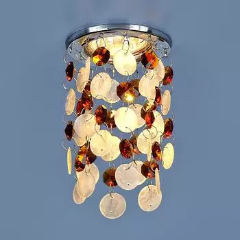 Встраиваемый светильник Elektrostandart Встраиваемый точечный светильник 7097 хром/янтарный (CH/WH/T)