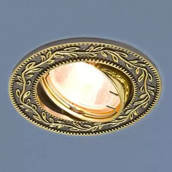 Встраиваемый светильник с узорами 713 713 MR16 GU/GD черный/золото Elektrostandart