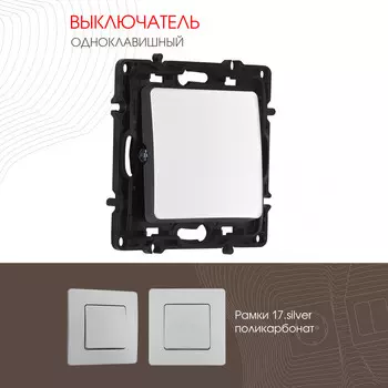 Выключатель Arte Milano Am-217 217.30-1.silver