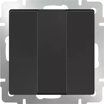 Выключатель Werkel Черный матовый WL08-SW-3G/Выключатель трехклавишный (черный матовый)