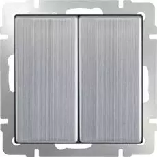 Выключатель Werkel Глянцевый никель WL02-SW-2G-2W /Выключатель двухклавишный проходной (глянцевый никель)